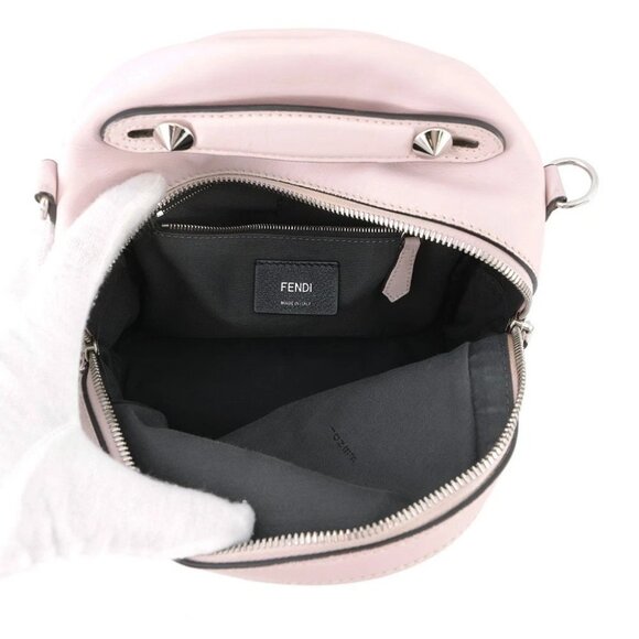 FENDI Bolsa Vitto Dolce Studded Shoulder Bag Leather Pink - Picture 5 of 16